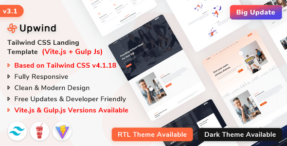 Modern Landing Page Tailwind Template