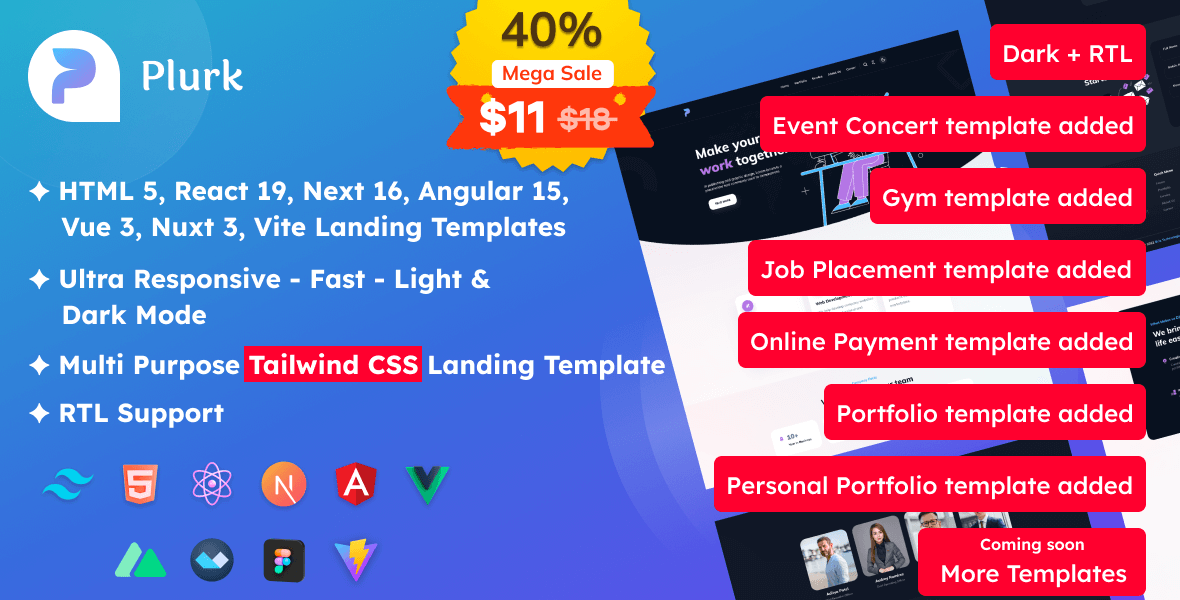 Sleek Landing Page Tailwind Template