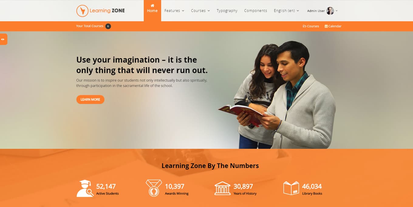 Clean Online Education Website Template — thumbnail 4
