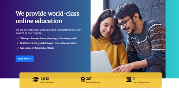 Sleek Online Education Website Template — thumbnail 4